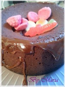 Moelleux au chocolat & son cœur coulant au sirop de géranium rose
