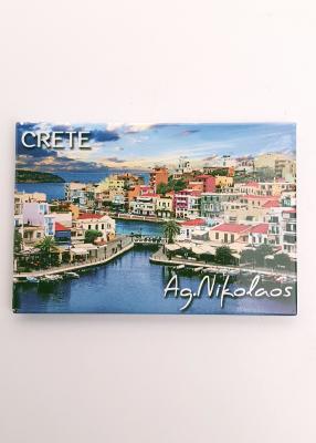 Magnet Souvenir de Crète-Grèce AGIOS NIKOLAOS 8cmx5cm