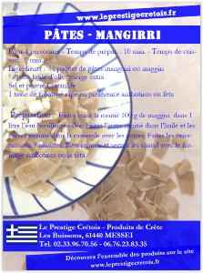 Fiche recette à télécharger - Pâtes Manguiri