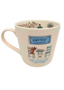 Mug en céramique illustré kafeneio de Grèce WHAT A BRAND 330 ml