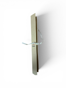 Boîte écru rigide pour bougie de Pâques avec ruban beige 41 cm
