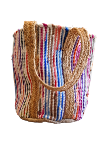 Sac tissé en coton aux nuances multicolores RIZES 50x40 cm