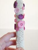 lambada - Bougies avec décoration faite main  - Boutons et dentelle