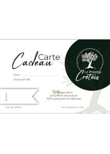 Carte Cadeau  - Plongez dans un univers de saveurs 100 % crtoises