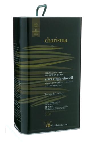  Huile d’olive vierge extra “Charisma”,  bidon métallique de 3 l