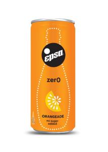 Orangeade gazeuse ZERO sans sucre en canette EPSA de 330 ml