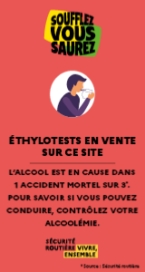 Éthylotest sans chrome LE BALLON 0.5/l de sang Norme NF