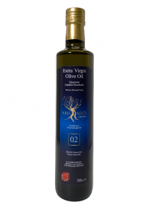 Huile d'olive extra vierge CHRYSANTHOS IGP 0,2 acidité 500 ml en bouteille