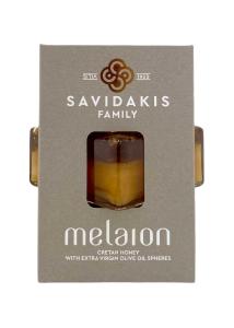 Miel Melaion aux sphères d’huile d’olive IGP Sitia de la famille Savidakis 150g