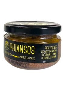 Pâte d'olives grec de variété Koroneiki au citron PRIANSOS 100 g