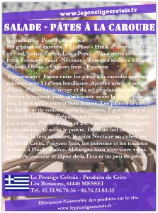 Recettes gratuites à telecharger - Salades avec pâtes de caroube