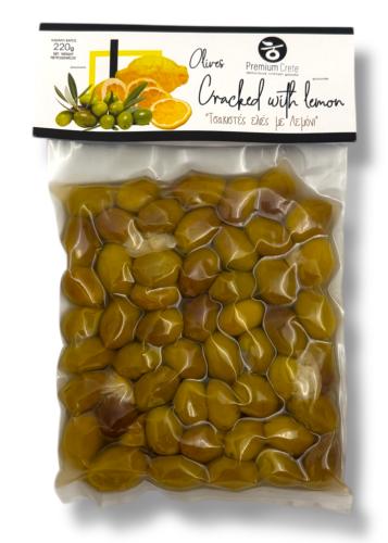 Olives vertes craquées au citron PREMIUM CRETE en sous vide 220 g