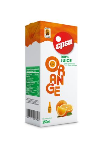 Jus d'orange grec tetra pak EPSA 250 ml