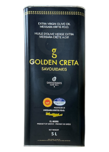 Huile d'olive vierge extra AOP MESSARA de Crte GOLDEN CRETA SAVOUIDAKIS en bidon 5 L