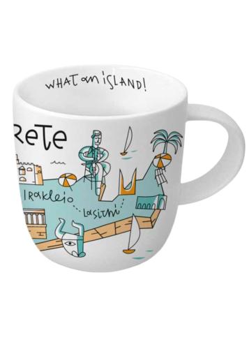 Mug en céramique illustré carte de Crète WHAT A BRAND