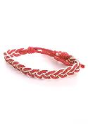 Bracelet tressé rouge-blanc ajustable - Martaki