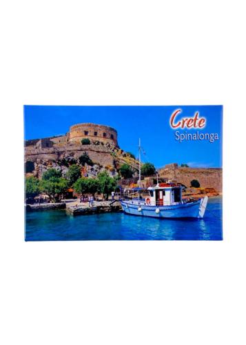 Magnet Souvenir de Crète-Grèce SPINALONGA 8cmx5cm