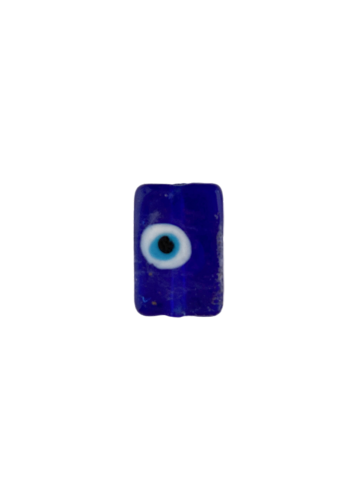 Œil bleu en forme de rectangle en verre 1.8x1.2 cm