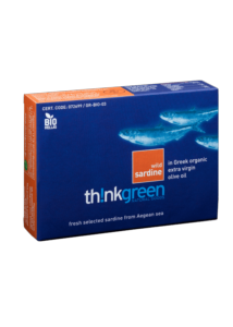 Sardines grecques de la mer ge,  l'huile d'olive BIO THINKGREEN 95 g