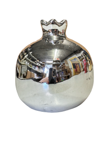 Dcoration Grenade en cramique argent