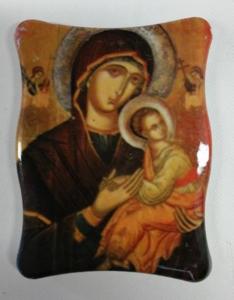 Magnet religieux la Vierge à l'enfant Jésus  6X8 cm
