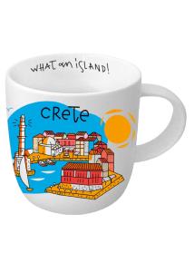 Mug en céramique illustré Chania Crète WHAT A BRAND 330 ml