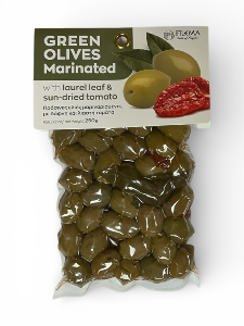 Olives grecques vertes Atlas marinées tomate séchée et feuille de laurier FILEMA 250 g