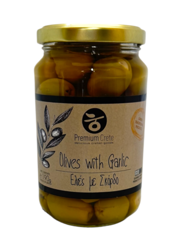 Olives vertes farcies à l'ail en bocal PREMIUM CRETE 190 g net