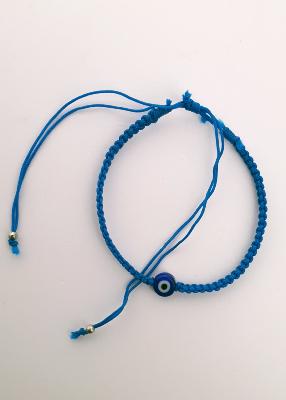  Bracelet grec coloré Porte Bonheur avec 1 perle "oeil"