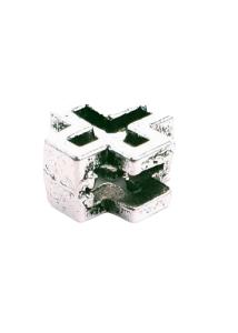 Croix métal 3-D 1x1 cm trou:7mmx2.5mm par 5 pièces