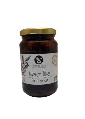 Olives noires Kalamon de Kalamata naturelles en bocal PREMIUM CRETE 190 g net