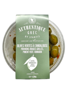 Olives vertes dénoyautées à l'andalouse AUTHENTIQUE GREC BY IFANTIS 150 g