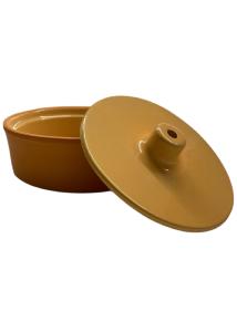 Cocotte individuelle en terre cuite émaillée jaune ESPIEL 6x15x15 cm