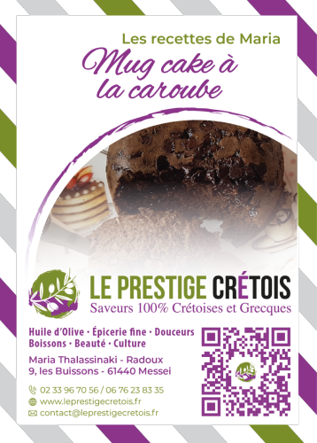 Fiche recette à télécharger - Mug cake à la caroube