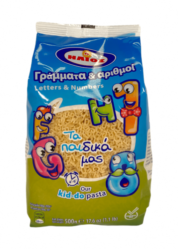 Pâtes en forme de chiffres et de lettres HELIOS 500 g
