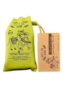 Savon naturel à l'huile d'olive BIO SPANAKIS 150 g et son pochon